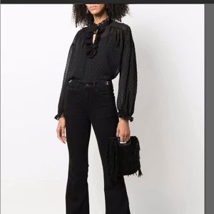 Maje Black Sheer Blouse